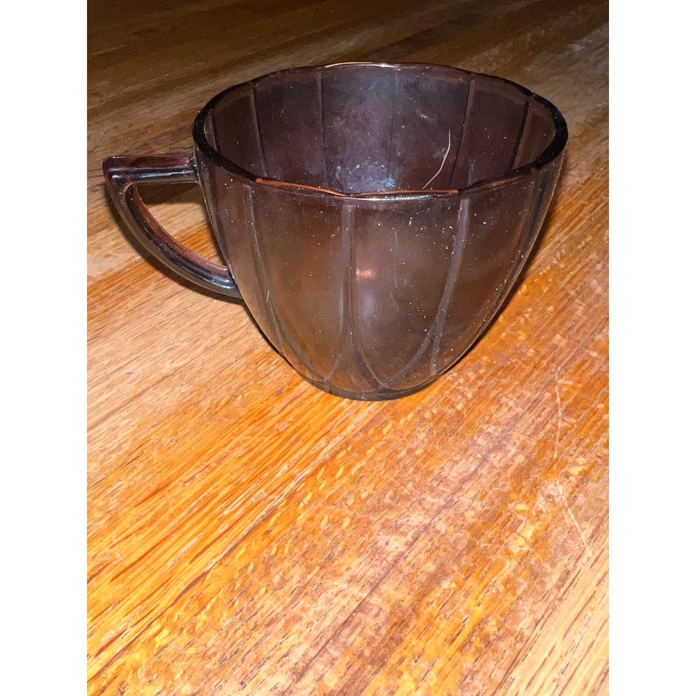 Hazel-Atlas Amethyst Newport Hairpin‎ Art Deco Glass Cup Purple Vintage